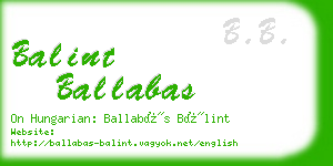 balint ballabas business card